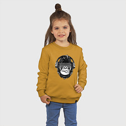 Свитшот хлопковый детский Music gorilla, цвет: горчичный — фото 2