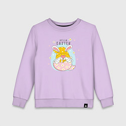 Свитшот хлопковый детский Пасха гном заячьи ушки, цвет: лаванда