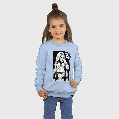 Детский свитшот Barbie - sketch ai art / Мягкое небо – фото 3