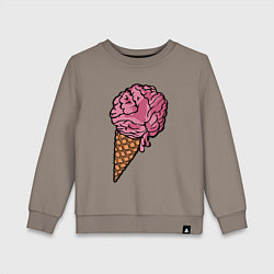 Свитшот хлопковый детский Brain ice cream, цвет: утренний латте