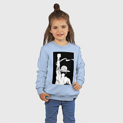 Свитшот хлопковый детский Ван Пис Луффи Монки Д, цвет: мягкое небо — фото 2