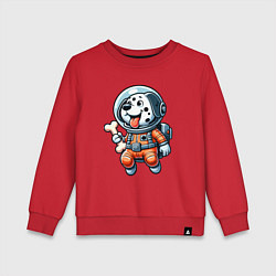 Свитшот хлопковый детский Dalmatian cosmonaut puppy with a bone, цвет: красный