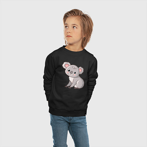 Детский свитшот Cute koala / Черный – фото 4