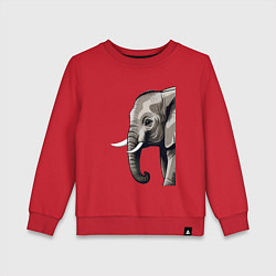Свитшот хлопковый детский Большой африканский слон, цвет: красный