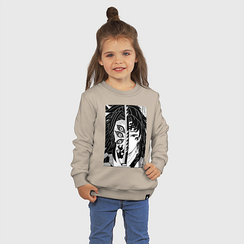 Детский свитшот Клинок рассекающий демонов Ериичи Цугикуни Кокушиб / Миндальный – фото 3