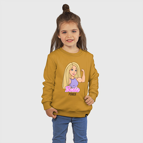 Детский свитшот Barbie power / Горчичный – фото 3