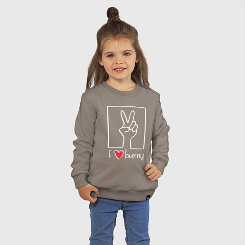 Детский свитшот I love bunny / Утренний латте – фото 3
