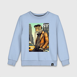 Детский свитшот The cool leopard is a New Yorker