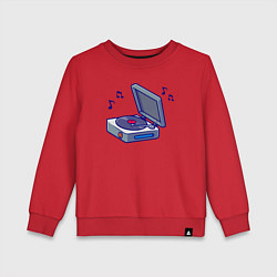 Свитшот хлопковый детский Виниловый проигрыватель, цвет: красный