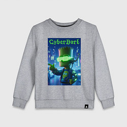 Свитшот хлопковый детский Cyber Bart - neon glow ai art, цвет: меланж