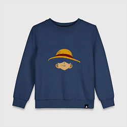 Свитшот хлопковый детский Луффи Монки соломенная шляпа, цвет: тёмно-синий