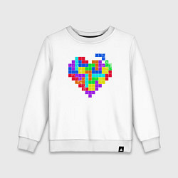 Свитшот хлопковый детский Color tetris, цвет: белый