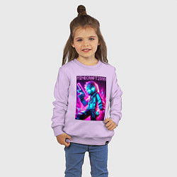 Свитшот хлопковый детский Neon Minecraft - ai art, цвет: лаванда — фото 2