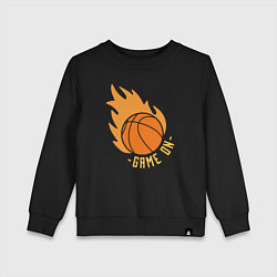Свитшот хлопковый детский Game on basketball, цвет: черный