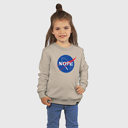 Свитшот хлопковый детский Nope NASA, цвет: миндальный — фото 2