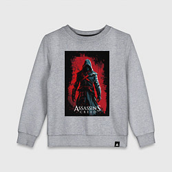 Свитшот хлопковый детский Assassins creed на фоне красной стены, цвет: меланж