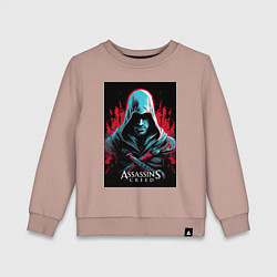 Свитшот хлопковый детский Assassins creed классика, цвет: пыльно-розовый
