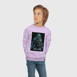 Свитшот хлопковый детский Assassins creed в капюшоне, цвет: лаванда — фото 2