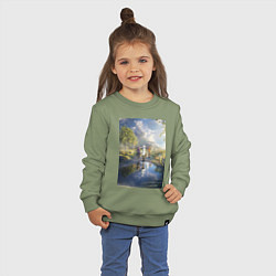 Свитшот хлопковый детский Провожающая в последний путь Фрирен, цвет: авокадо — фото 2