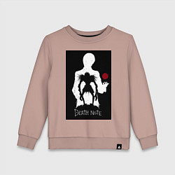 Свитшот хлопковый детский Тетрадь смерти Рюк яблоко, цвет: пыльно-розовый