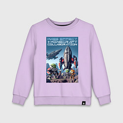 Свитшот хлопковый детский Minecraft and Mass effect - ai art collaboration, цвет: лаванда