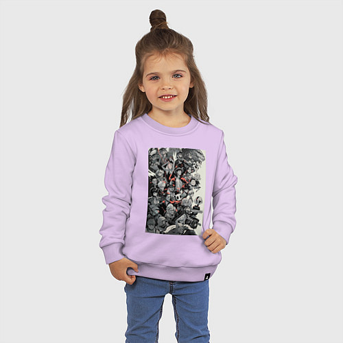 Детский свитшот Ван-Пис Луффи Монки Д / Лаванда – фото 3