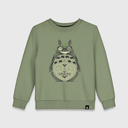 Свитшот хлопковый детский Forest Totoro, цвет: авокадо