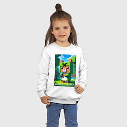 Свитшот хлопковый детский Capybara and Minecraft collaboration - ai art, цвет: белый — фото 2