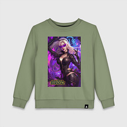 Свитшот хлопковый детский League of Legends Kaisa Kda, цвет: авокадо