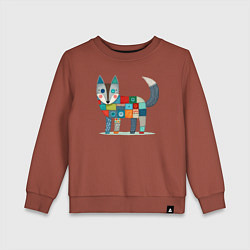 Детский свитшот Funny fox - patchwork ai art