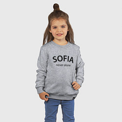 Свитшот хлопковый детский Sofia never alone - motto, цвет: меланж — фото 2