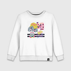 Свитшот хлопковый детский Base ball, цвет: белый