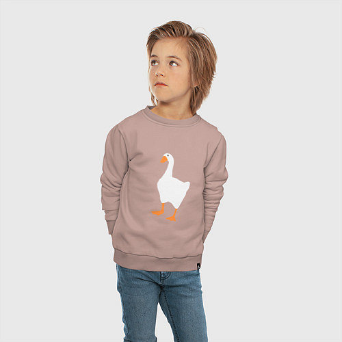 Детский свитшот Untitled goose game honk / Пыльно-розовый – фото 4