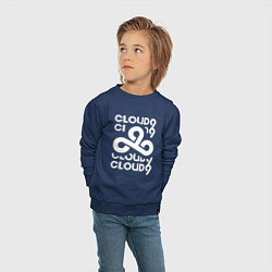 Свитшот хлопковый детский Cloud9 - in logo, цвет: тёмно-синий — фото 2