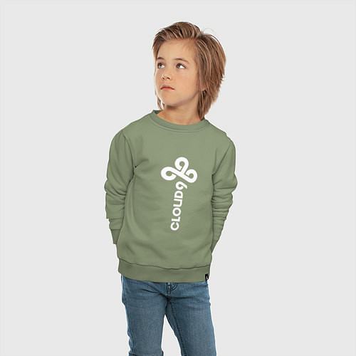 Детский свитшот Cloud9 - vertical logo / Авокадо – фото 4