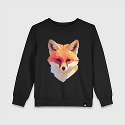Свитшот хлопковый детский Foxs head, цвет: черный