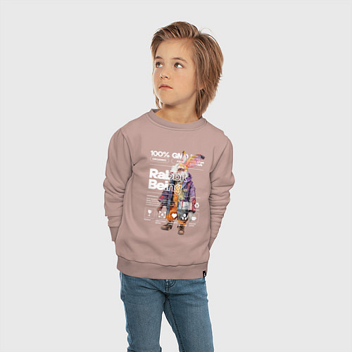 Детский свитшот Будь как кролик / Пыльно-розовый – фото 4