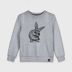 Свитшот хлопковый детский Зайчик в шапке и очках, цвет: меланж