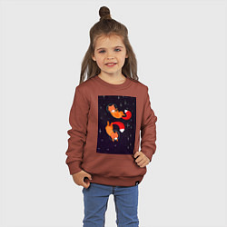 Свитшот хлопковый детский Лисы в невесомости, цвет: кирпичный — фото 2