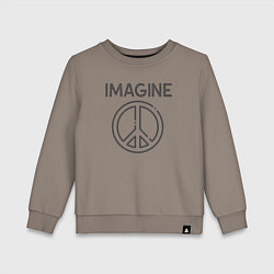 Свитшот хлопковый детский Peace imagine, цвет: утренний латте