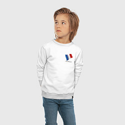 Свитшот хлопковый детский Im French - motto, цвет: белый — фото 2
