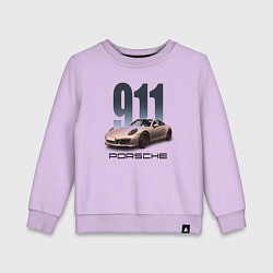 Свитшот хлопковый детский Порше 911 спортивный автомобиль, цвет: лаванда