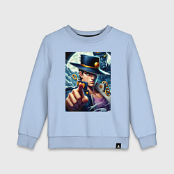 Свитшот хлопковый детский Jojo and his new stand ai art fantasy, цвет: мягкое небо