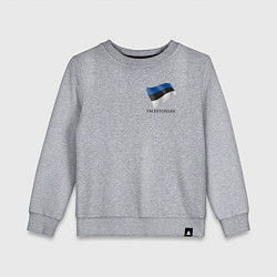 Свитшот хлопковый детский Im Estonian - motto, цвет: меланж