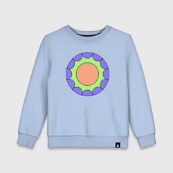 Свитшот хлопковый детский Салатовая звезда с окружностями, цвет: мягкое небо