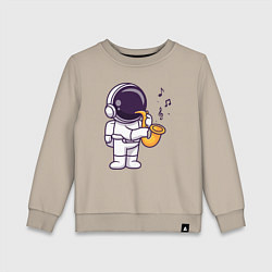 Свитшот хлопковый детский Космонавт саксофонист, цвет: миндальный