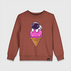 Свитшот хлопковый детский Space ice cream, цвет: кирпичный