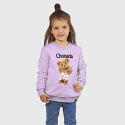 Свитшот хлопковый детский Chonada, цвет: лаванда — фото 2
