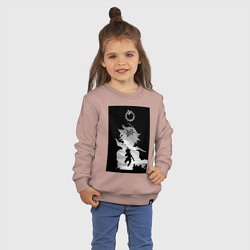 Детский свитшот Семь смертных грехов Мелиодас / Пыльно-розовый – фото 3