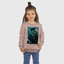 Свитшот хлопковый детский Ято Nogarami, цвет: пыльно-розовый — фото 2